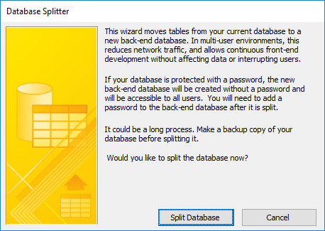 Database Splitter Wizard for Microsoft Access