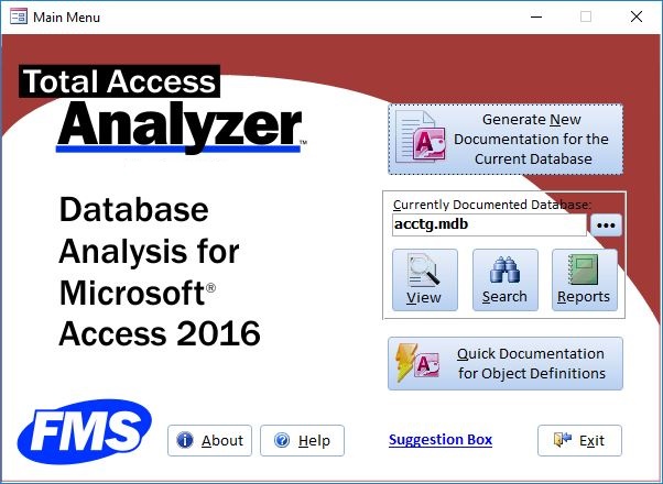 Microsoft Access Database Documentation and Analysis Wizard