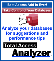 The world's most popular Access add-in product documents and analyzes your Microsoft Access databases finding errors and improvements
