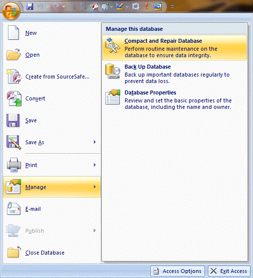 Microsoft Access Database Compact in Access 2007