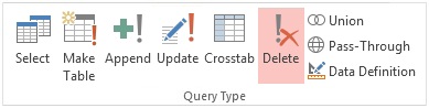 ms access delete query