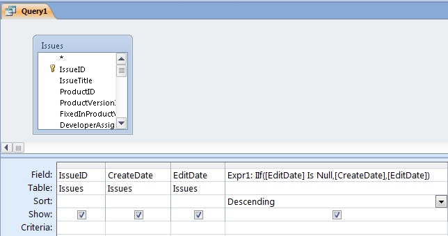 Microsoft Access Query Sorting on Multiple Date or Numeric Fields with