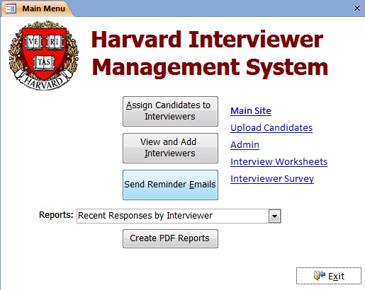 Harvard Admissions Application Interview System