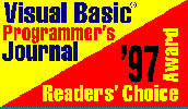 Visual Basic Programmer's Journal Readers' Choice Award