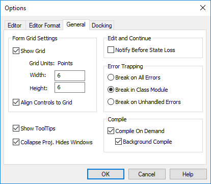 Error Trapping Options