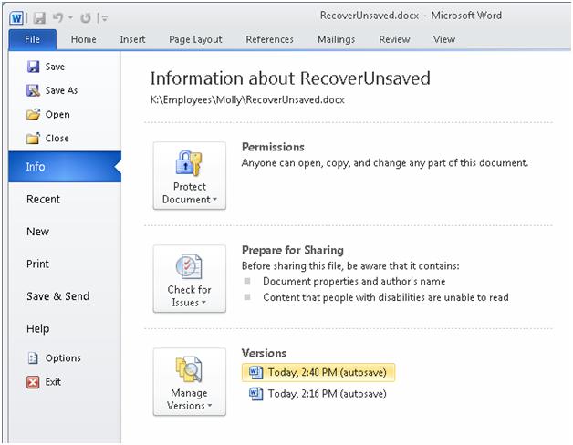 how to recover excel file not saved