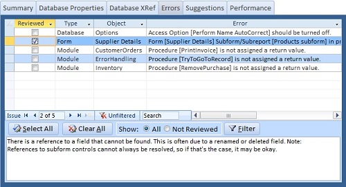 Microsoft Access database errors and best practices