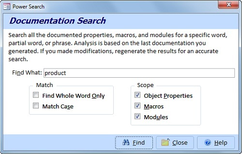 Microsoft Access Search