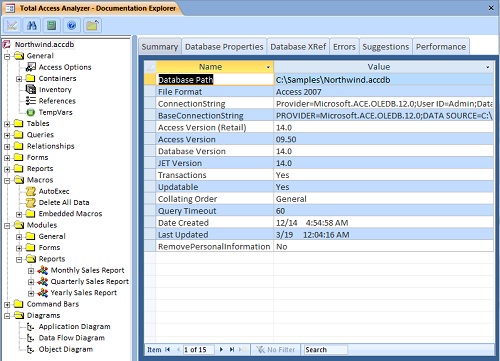 Microsoft Access Database Documentation Explorer