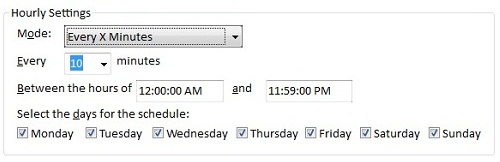 Every X Minutes Schedule