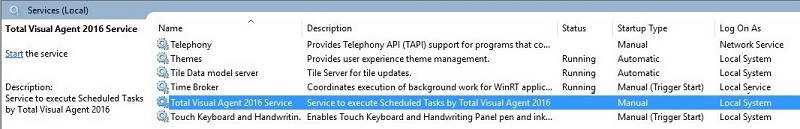 Microsoft Component Services for Total Visual Agent