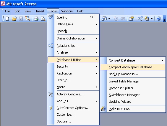 Microsoft Access Database Compact in Access 2003 and earlier