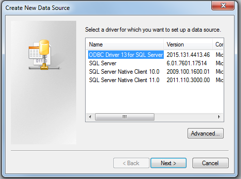 Native client 10. SQL Server native client. ODBC data sources (32-bit). ODBC.