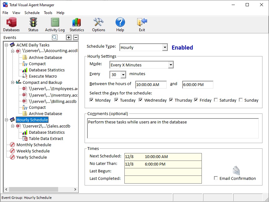 Microsoft Access Scheduler to Compact and Repair Databases and