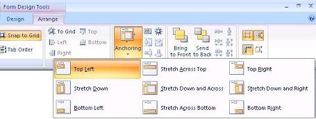 Anchoring objects in Microsoft Access forms